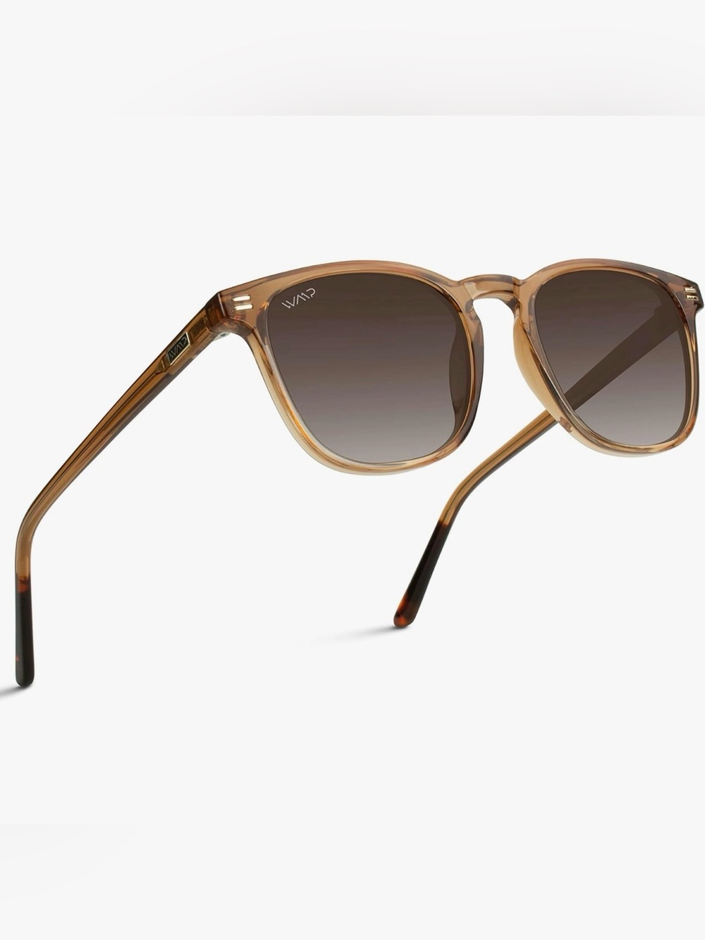 WearMe Pro Nick Men’s Rounded Square Sunglasses Polarized Lens Crystal Brown NWT